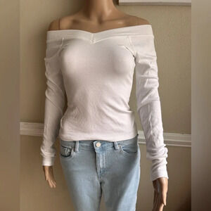 BDG Urban Outfitters White Long Sleeve V-Neck NWOT
